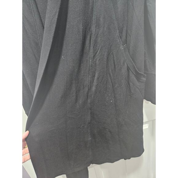 Athleta Pranayama Wrap Black Longline Open Front Cardigan Womens Small - Picture 3 of 9